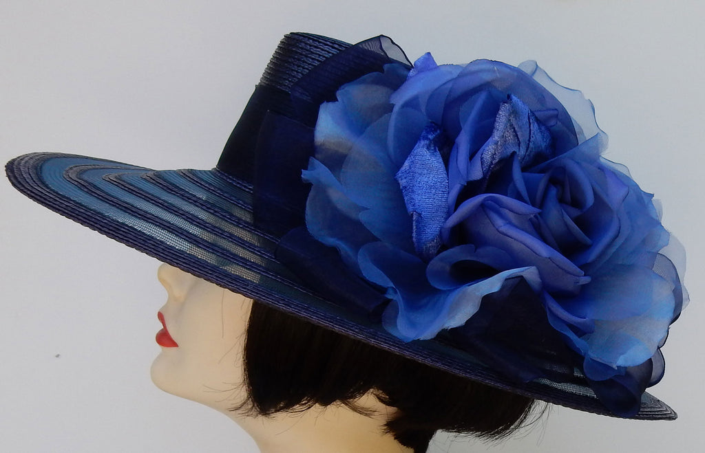 Navy Sheer Gambler-Blue Rose