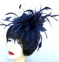 Dark Navy Small Feather Fascinator