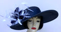 Navy 5 Brim-Navy-White Feather