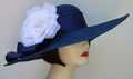 Navy 5 Brim-White Hibiscus