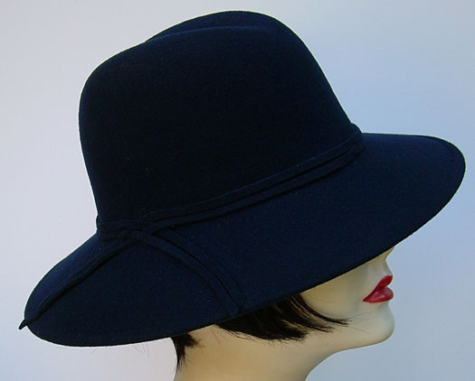 Navy Wool Fedora
