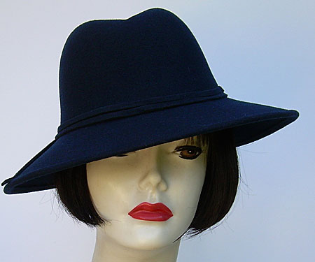 Navy Wool Fedora