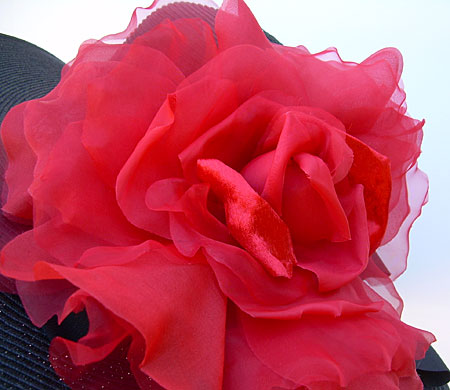 Red 5-6 Brim Derby Hat-Rose