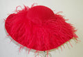 Red 5-6 Brim-Red Ostrich