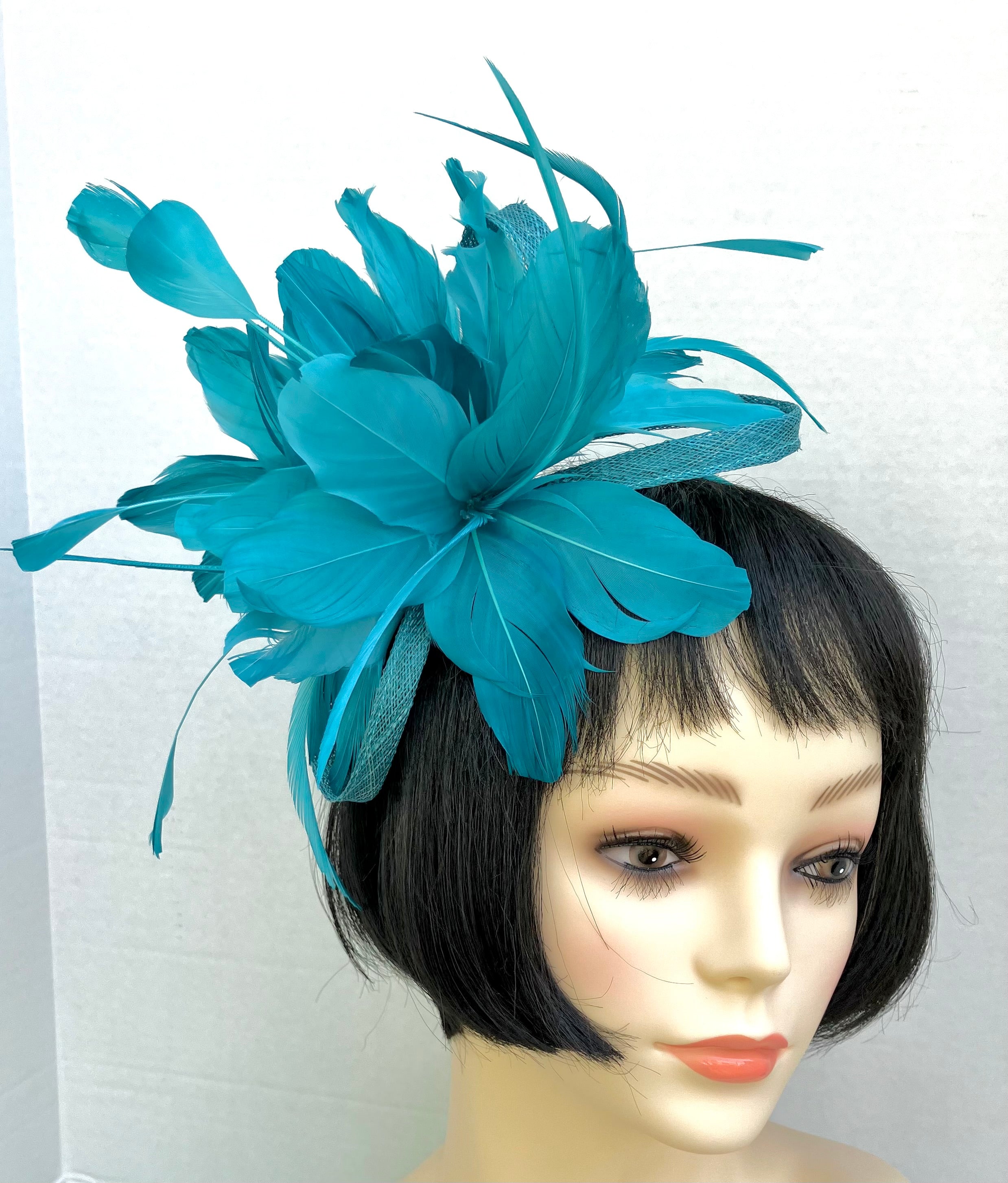 Turquoise Feather Fascinator