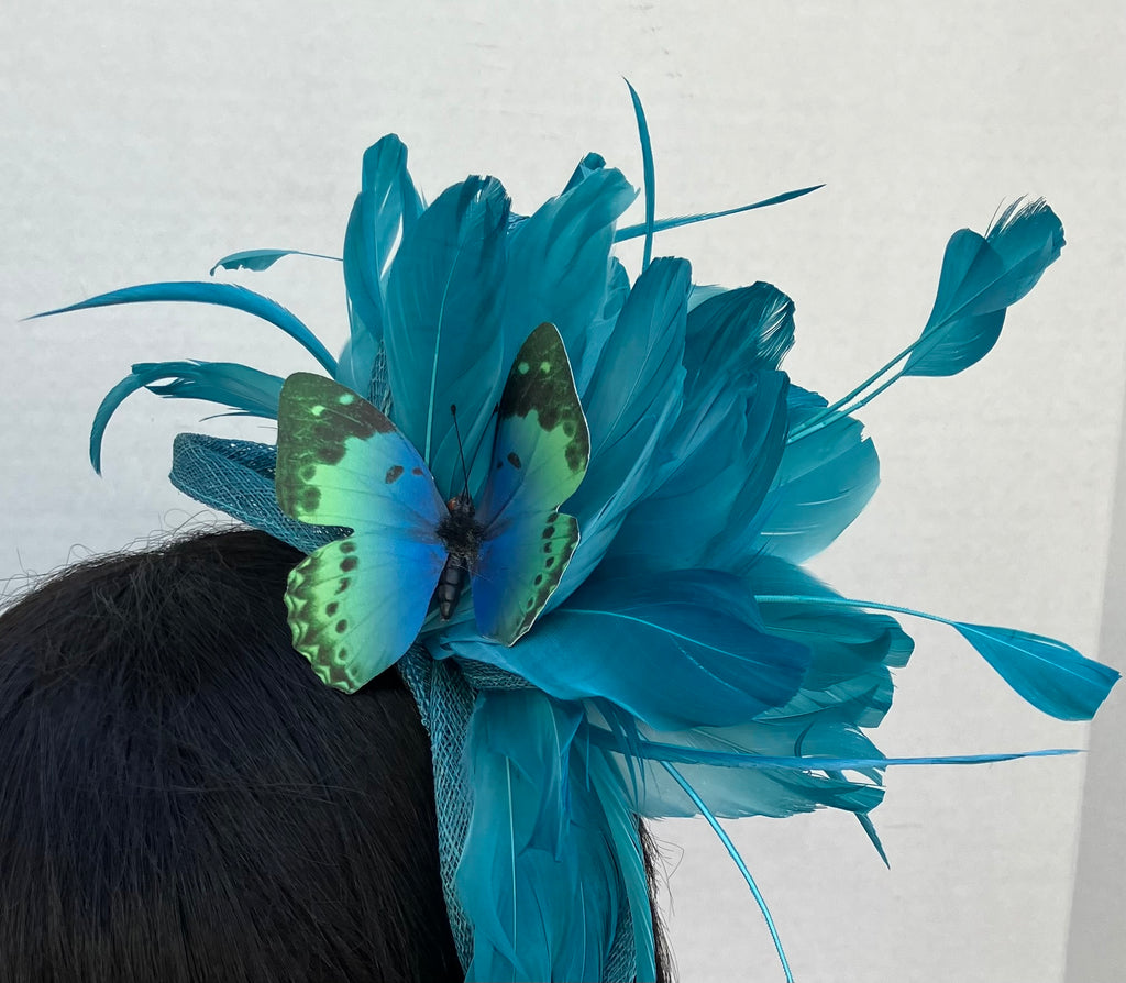 Turquoise Feather Fascinator