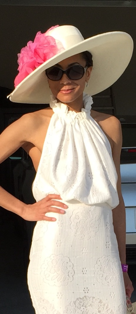 Ivory 5-6 Brim Hat-Pink Rose
