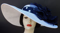 White Navy Derby Hat-Dot-Navy-Rose