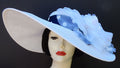 White-Navy Derby Hat-Rose