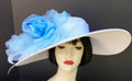 White Hat 5-6 Brim-Light Blue Poppy
