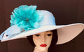 White Turquoise Flower Hat