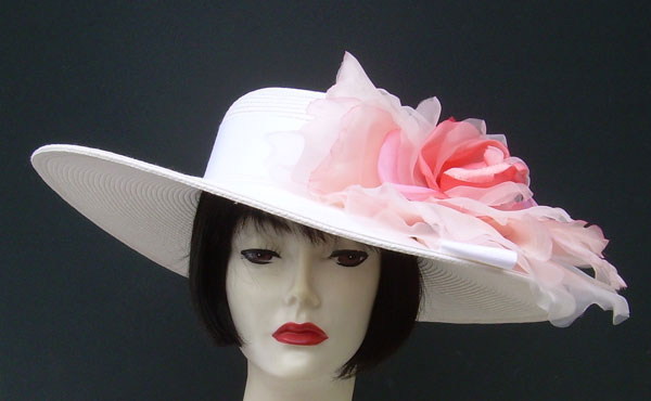 Ivory 5-6 Brim-XL Coral Rose