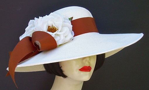 Ivory 5-6 Brim-Brown Sheer Magnolia