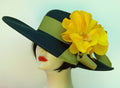 Black 5-6 Brim /Stripe/ Yellow Peony