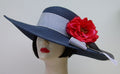 Navy 5 Brim-White Stripe-Rose