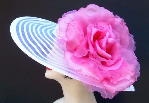 White 6 Brim-HH-XL Pink Rose