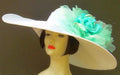 Ivory 5-6 Brim-Aqua Rose