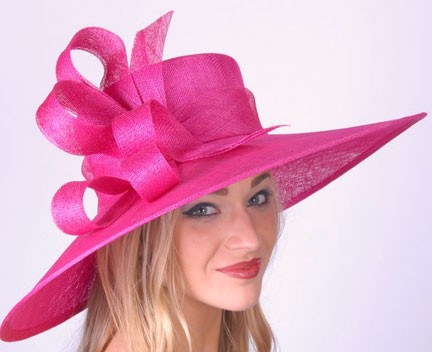 Fuchsia Pink Wide Brim Hat