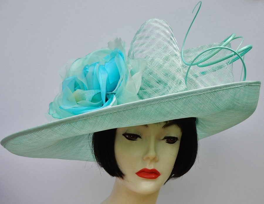 Aqua Dress Derby Hat
