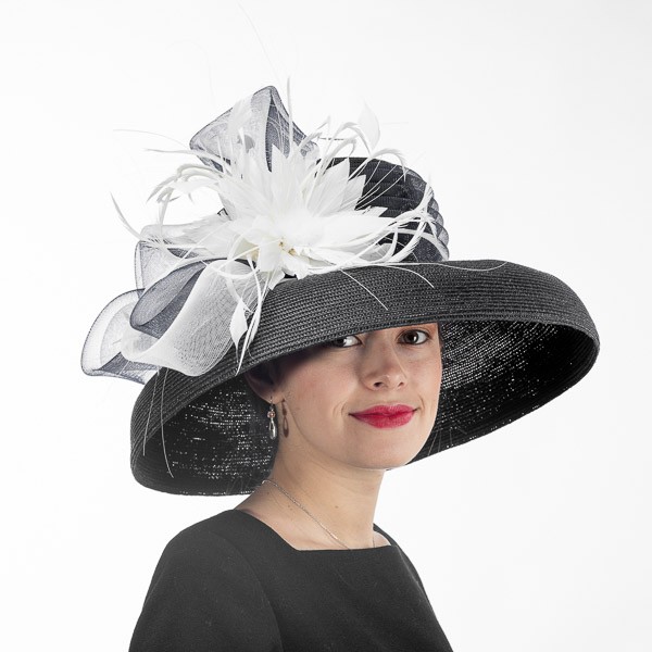 Black-White Feather Hat