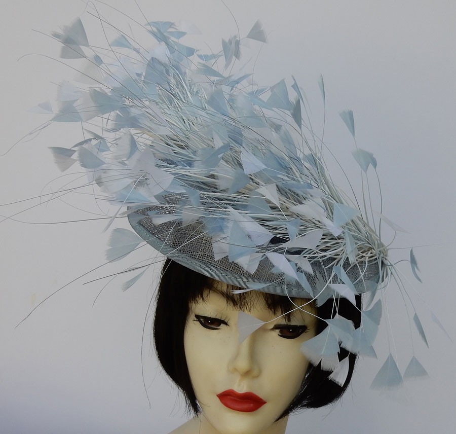 Pale Blue Feather Fascinator