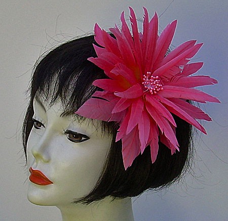 Pink Feather Spike Fascinator
