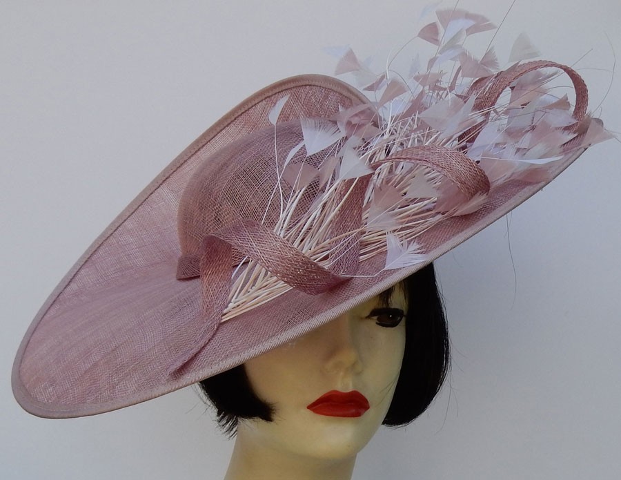 Dusty Rose Feather Fascinator