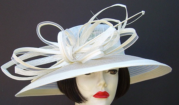 Ivory-Silver Picture Hat