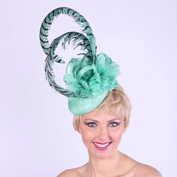 Mint Feather Fascinator