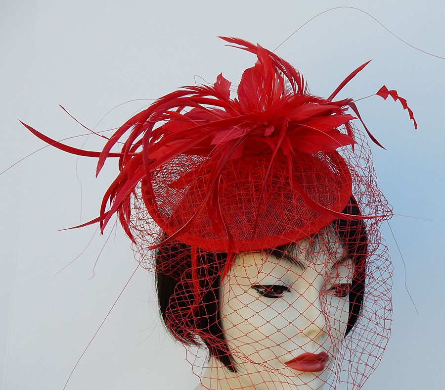 Red Feather Fascinator