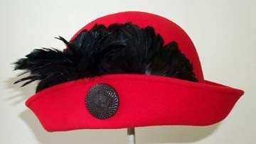 Red Cloche/Black Feather