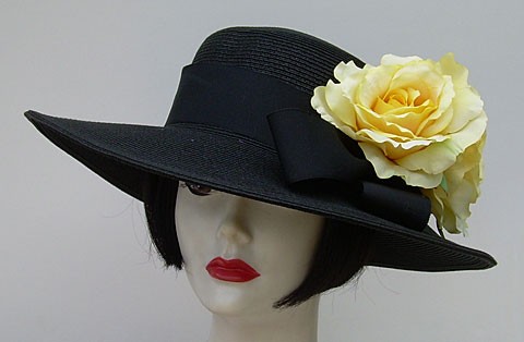 Black 4" Picture/Yellow Rose