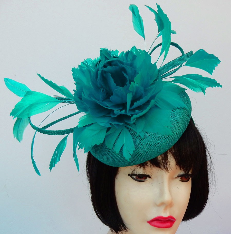 Turquoise Feather Fascinator