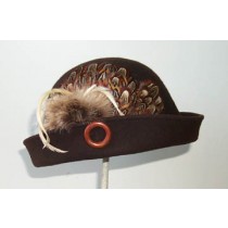 Brown Cloche/ Pheasant Feather