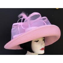 Pink Large Derby Dress Hat