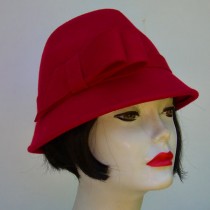 Red Wool Fedora/Side Bow