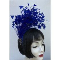 Royal Blue Feather Fascinator 