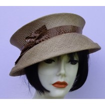Taupe Travel Hat-Leather