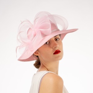 Small Pink Rhinestone Dress Hat