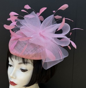 Pink Fascinator-Pink Feathers