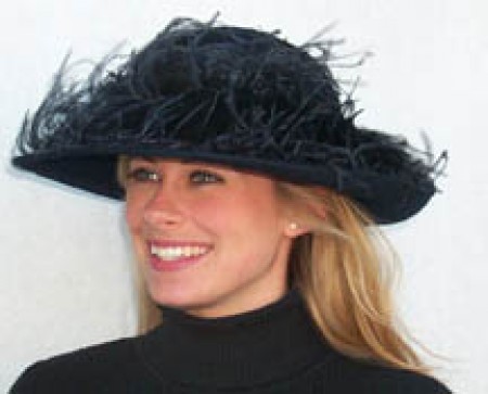 Black 3" Picture-Ostrich Feather