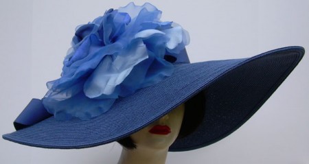 Blue 8" Brim Derby Hat-Blue Rose