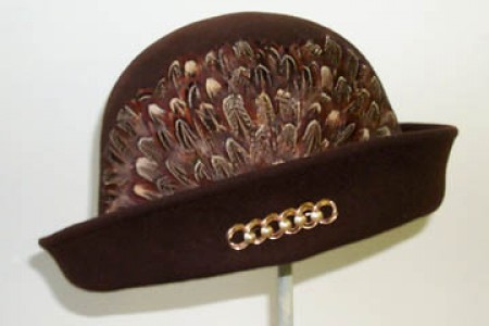 Brown Cloche/Pheasant Feather Pad