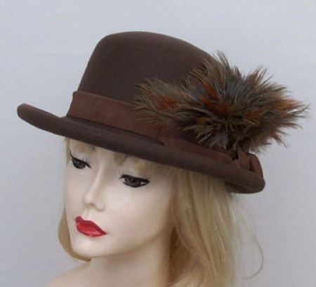 Brown Derby-Pheasant Feather