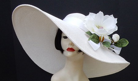 White 6-8 Brim Derby Hat-Magnolia