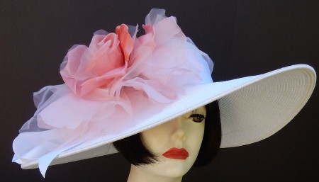 White 5-6 Brim-XL Coral Rose