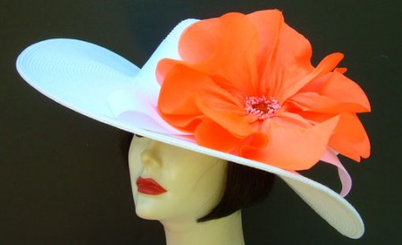 Ivory 5-6 Brim-Orange Poppy