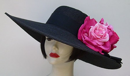 Black Hat 5-6 Brim /Fuchsia Rose