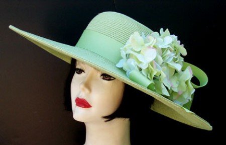 Lime Green Hat-Hydrangea