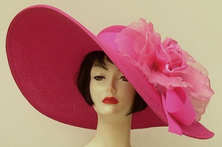 Hot Pink Hat 8 Brim-Pink Rose